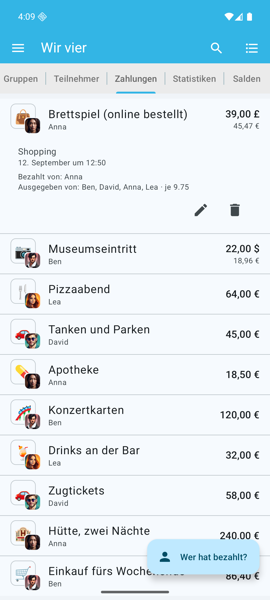 Zahlungen