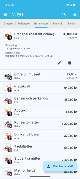 Betalningar